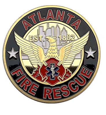 Atlanta Fire Rescue Gold Plated Comemmorative Coin