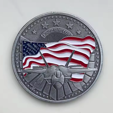 FF-22 Raptor & US Flag Comemmorative Coin